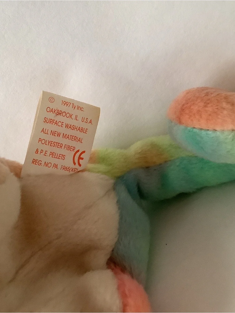 Ty beanie baby rainbow, Iggy, the Laguana chameleon lizard.